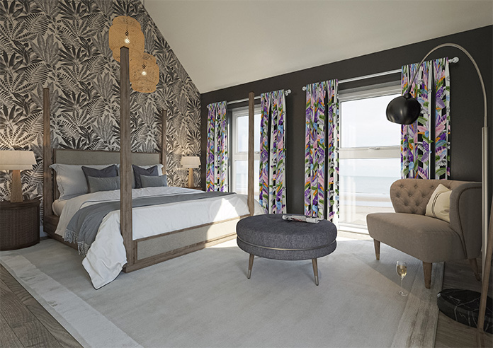 Palm Springs, Black Stripe - Made To Measure Curtains - Image 8